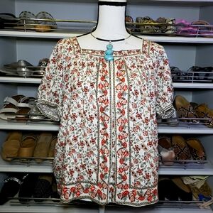 CLEARANCE Max Studio Boho Floral Print Top